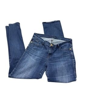 Rock & Republic Women Size 12 Bootcut Blue Jeans Medium Wash Embellished Pockets